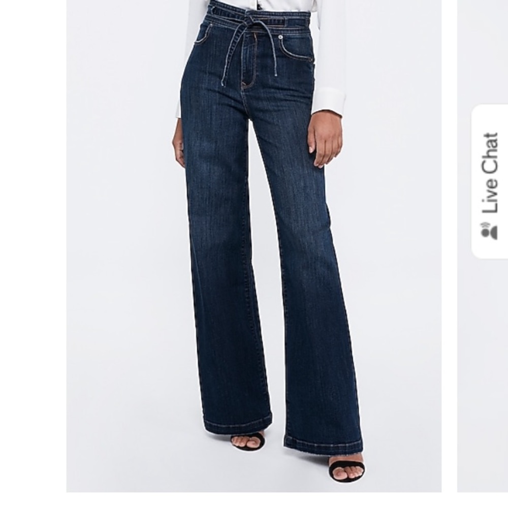 High waist stretch wide leg jeans- size 6r